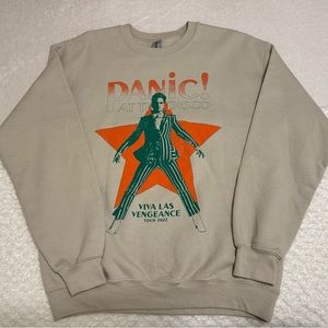 Panic! at the Disco Unisex Tan Crewneck Viva Las Vengeance Sweatshirt - Size M